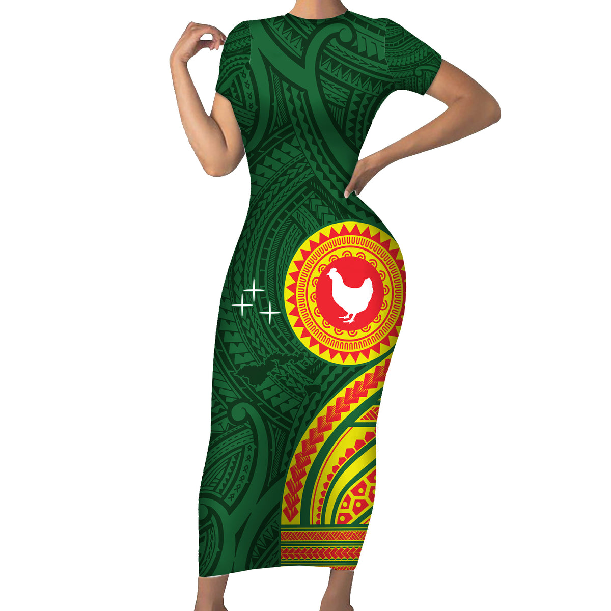 Manu'a Cession Day Family Matching Short Sleeve Bodycon Dress and Hawaiian Shirt Polynesian Pattern