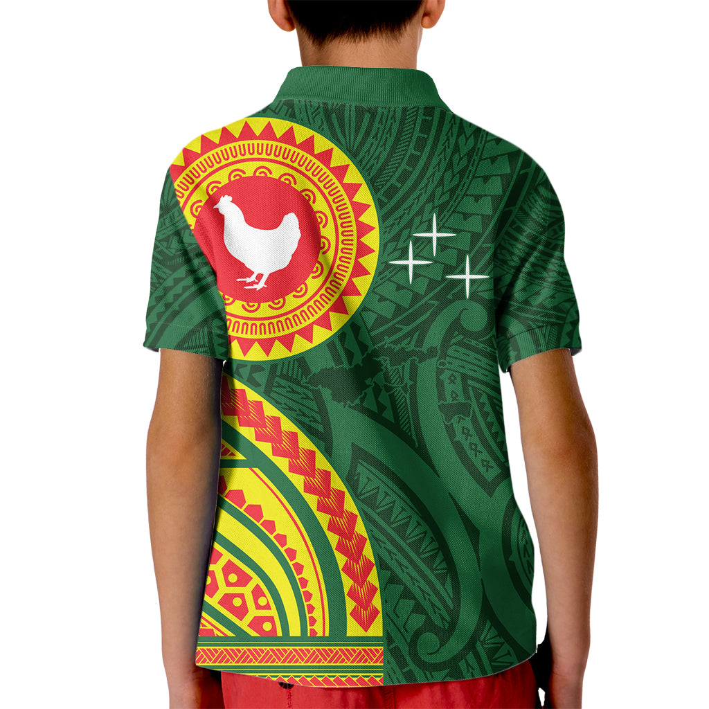 Manu'a Cession Day Kid Polo Shirt Polynesian Pattern