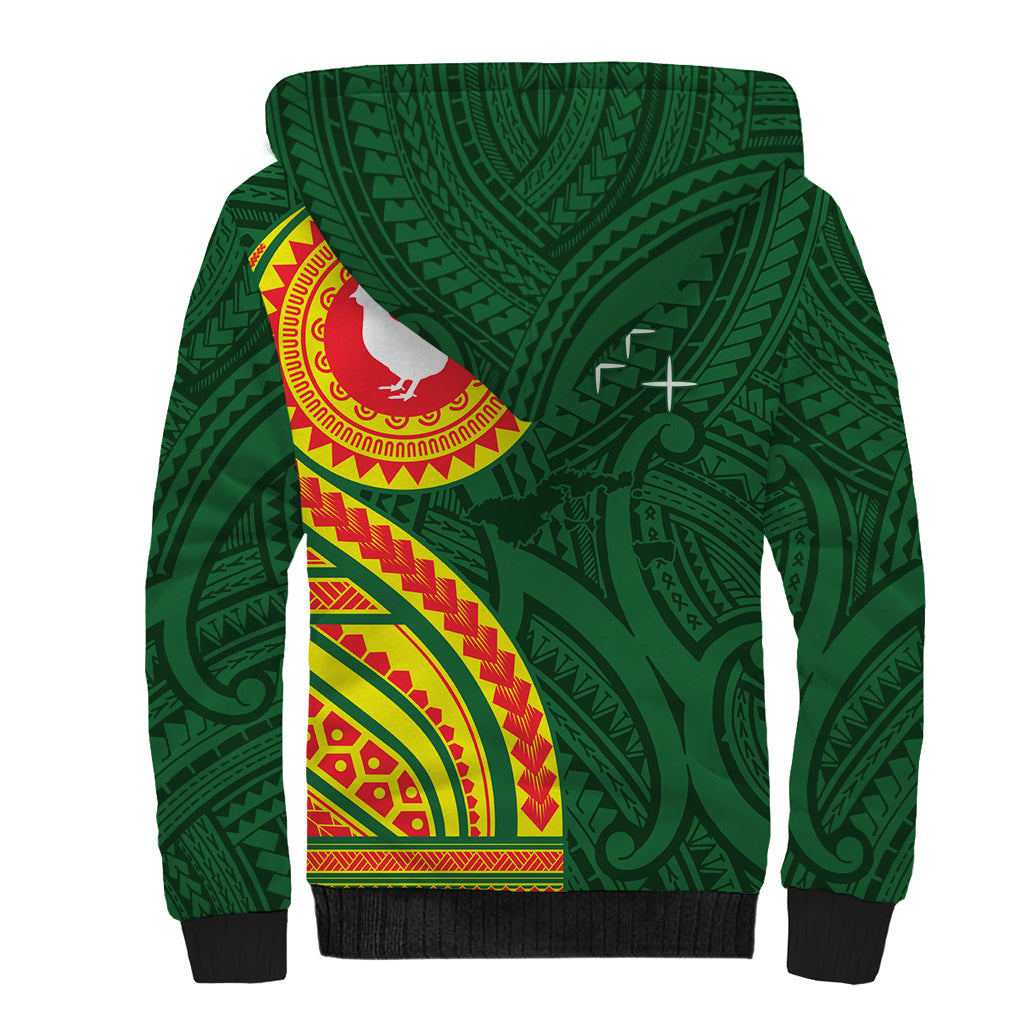 Manu'a Cession Day Sherpa Hoodie Polynesian Pattern