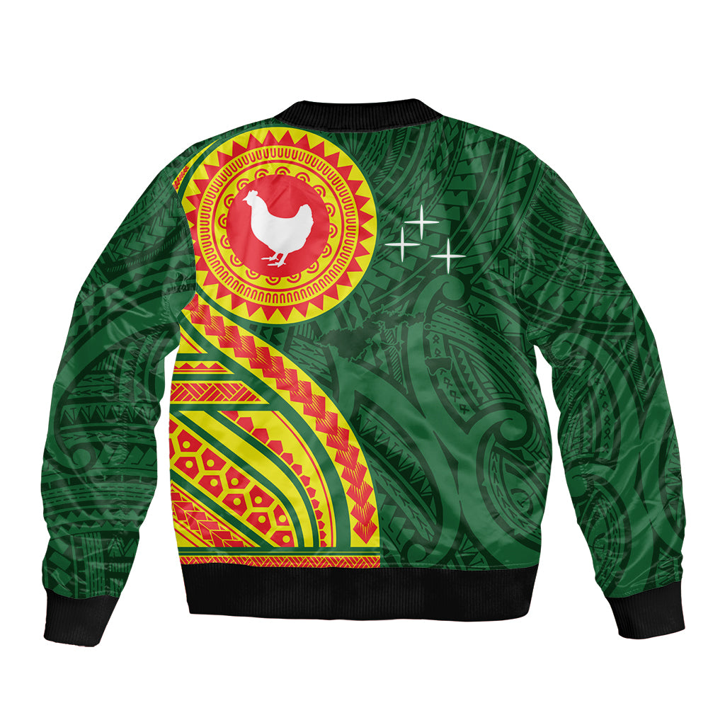 Manu'a Cession Day Sleeve Zip Bomber Jacket Polynesian Pattern