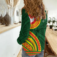 Manu'a Cession Day Women Casual Shirt Polynesian Pattern