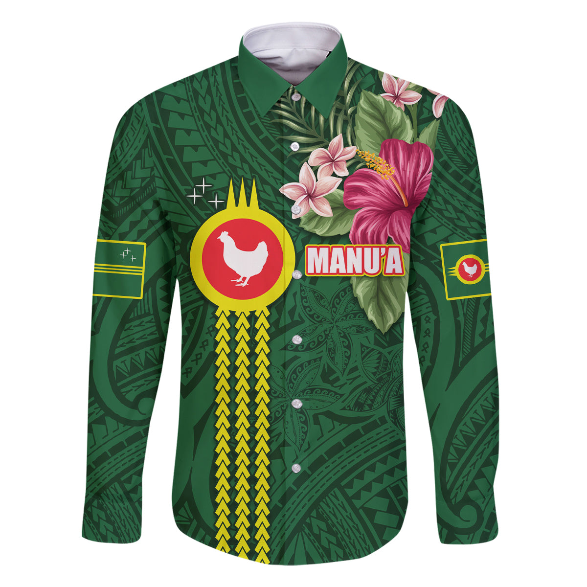 Manu'a Cession Day 120th Anniversary Family Matching Tank Maxi Dress and Hawaiian Shirt Polynesian Pattern and Hibiscus Flower