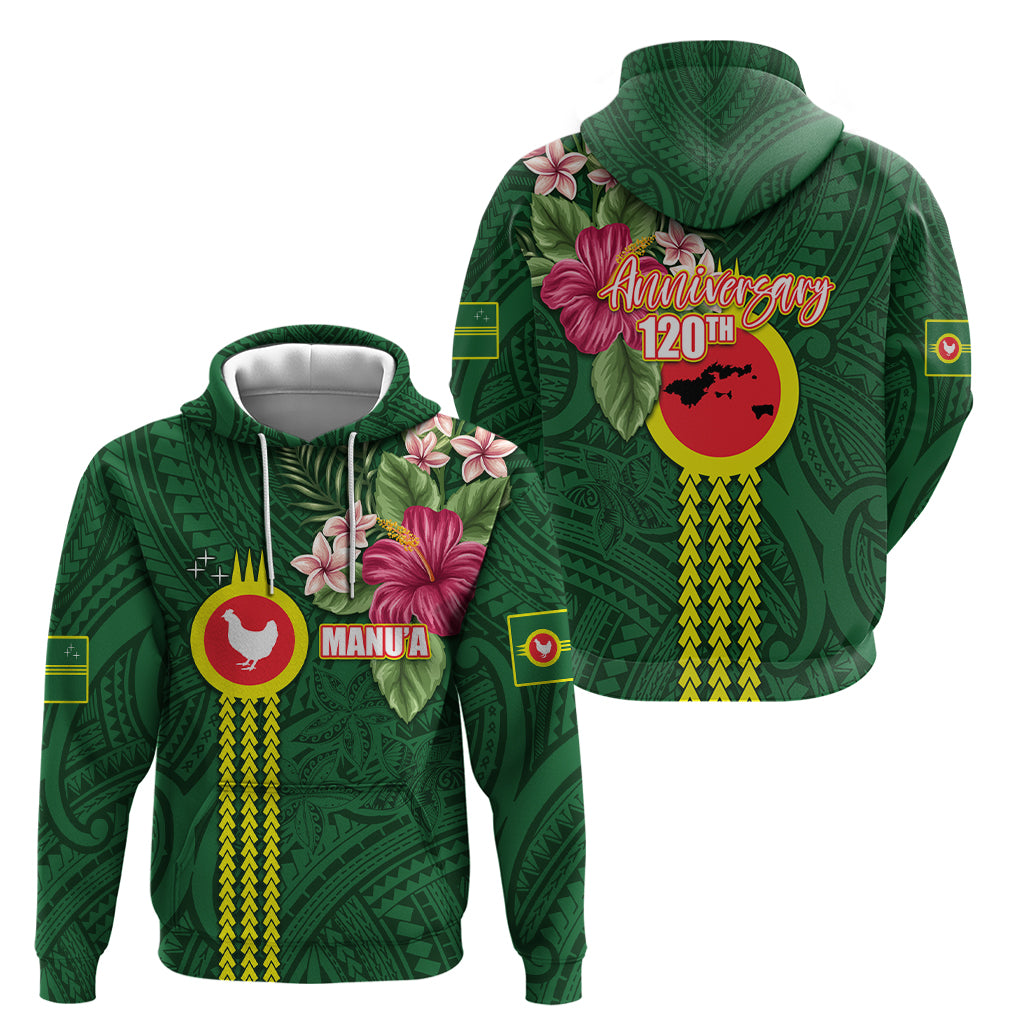 Manu'a Cession Day 120th Anniversary Hoodie Polynesian Pattern and Hibiscus Flower LT03 - Polynesian Pride