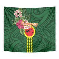 Manu'a Cession Day 120th Anniversary Tapestry Polynesian Pattern and Hibiscus Flower LT03 - Polynesian Pride
