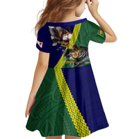 Manu'a Island and American Samoa Family Matching Tank Maxi Dress and Hawaiian Shirt Rooster and Eagle Mascot