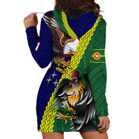 Manu'a Island and American Samoa Hoodie Dress Rooster and Eagle Mascot