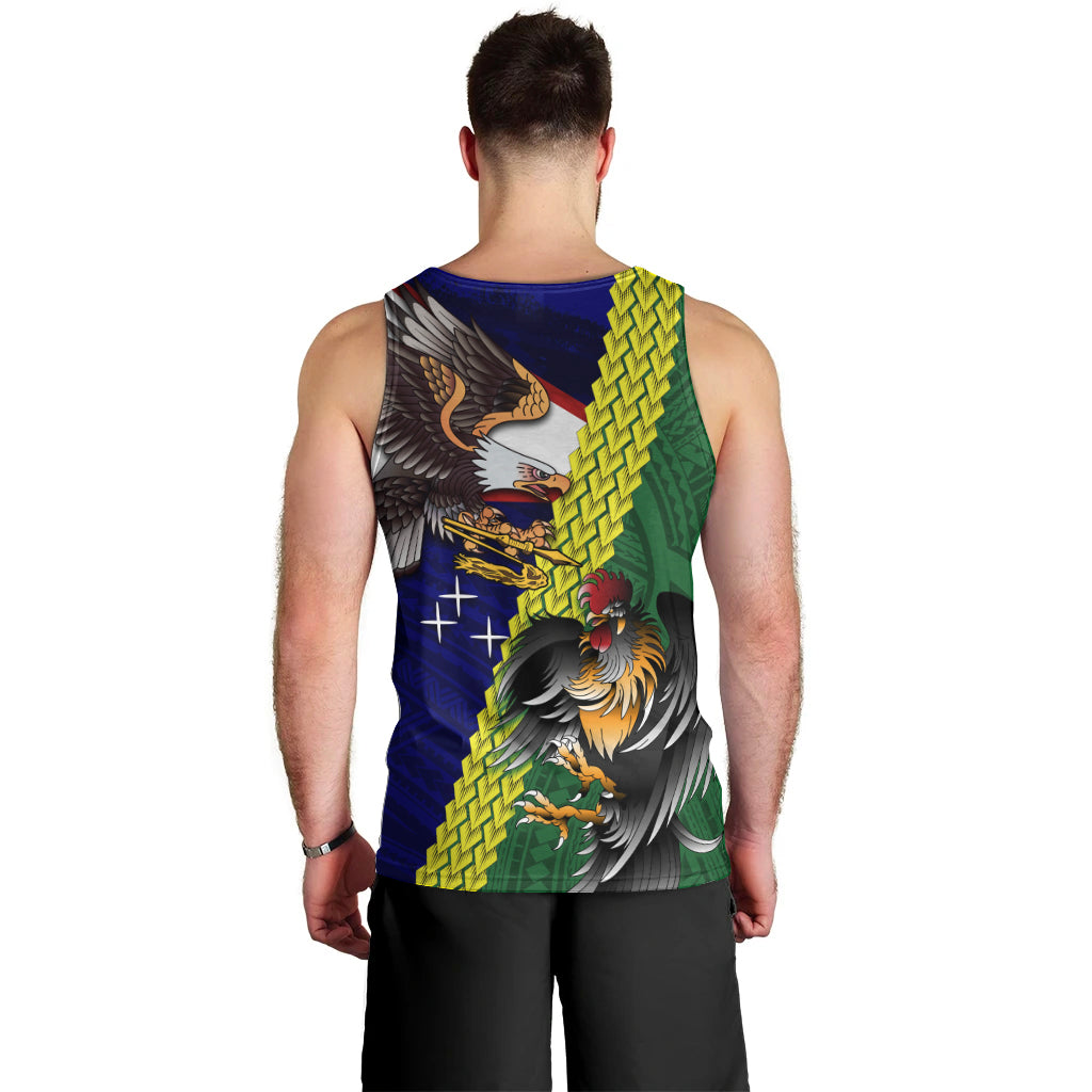 Manu'a Island and American Samoa Men Tank Top Rooster and Eagle Mascot