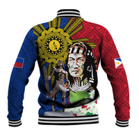 Philippines Lapu-Lapu Baseball Jacket Filipino Sun Tattoo With Yakan Pattern