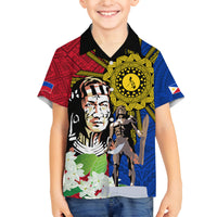 Philippines Lapu-Lapu Family Matching Tank Maxi Dress and Hawaiian Shirt Filipino Sun Tattoo With Yakan Pattern