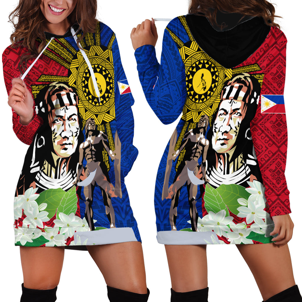 Philippines Lapu-Lapu Hoodie Dress Filipino Sun Tattoo With Yakan Pattern