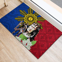 Philippines Lapu-Lapu Rubber Doormat Filipino Sun Tattoo With Yakan Pattern