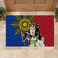 Philippines Lapu-Lapu Rubber Doormat Filipino Sun Tattoo With Yakan Pattern