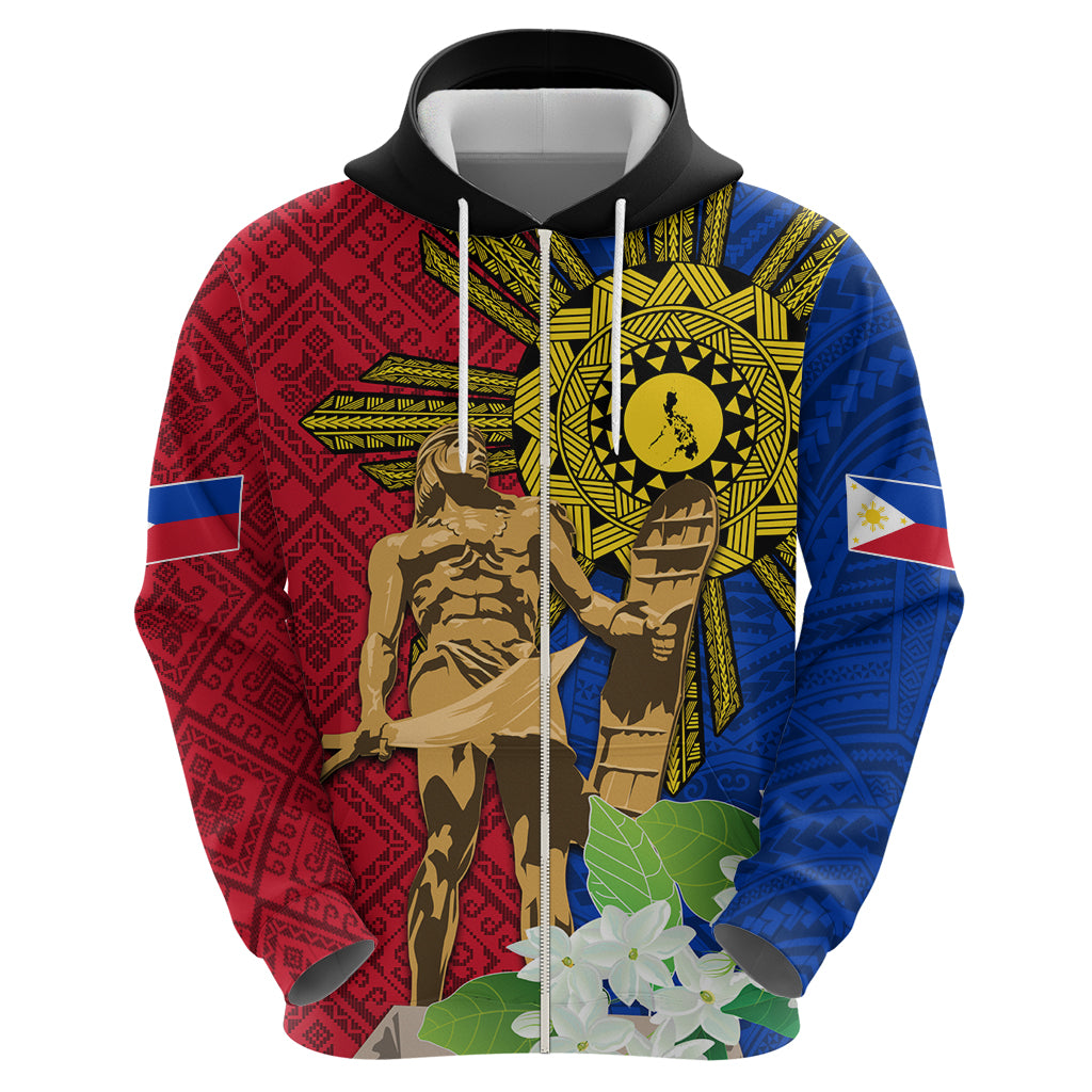 Philippines Lapu Lapu King Jasmine Flowers Hoodie Filipino Sun Tattoo