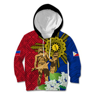 Philippines Lapu Lapu King Jasmine Flowers Kid Hoodie Filipino Sun Tattoo