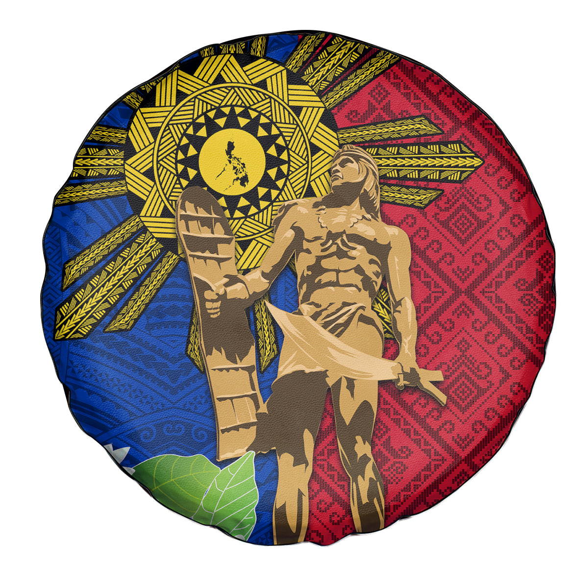Philippines Lapu Lapu King Jasmine Flowers Spare Tire Cover Filipino Sun Tattoo