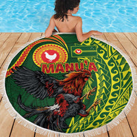 Proud of Manu'a Islands Beach Blanket Rooster and Polynesian Art Wing Style