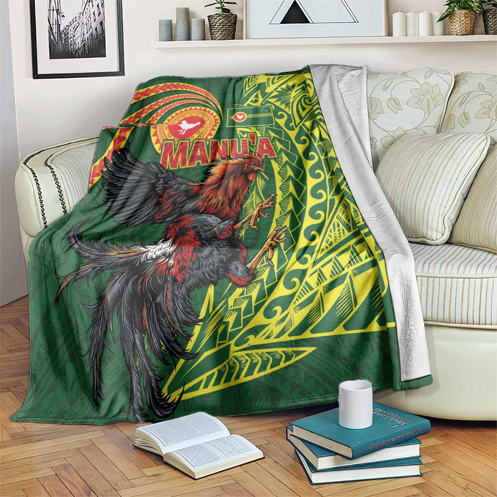 Proud of Manu'a Islands Blanket Rooster and Polynesian Art Wing Style