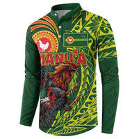Proud of Manu'a Islands Button Sweatshirt Rooster and Polynesian Art Wing Style LT03 - Polynesian Pride