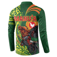Proud of Manu'a Islands Button Sweatshirt Rooster and Polynesian Art Wing Style LT03 - Polynesian Pride