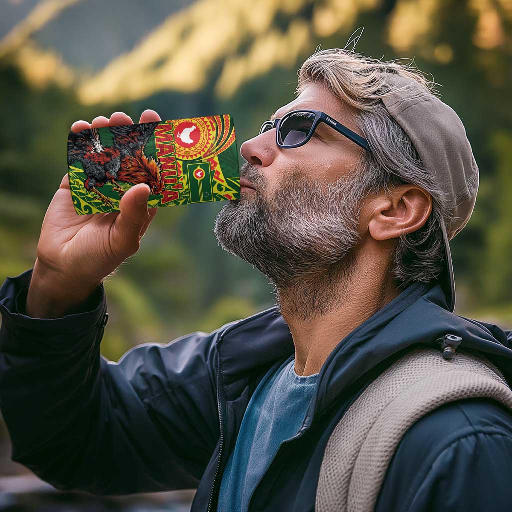 Proud of Manu'a Islands 4 in 1 Can Cooler Tumbler Rooster and Polynesian Art Wing Style