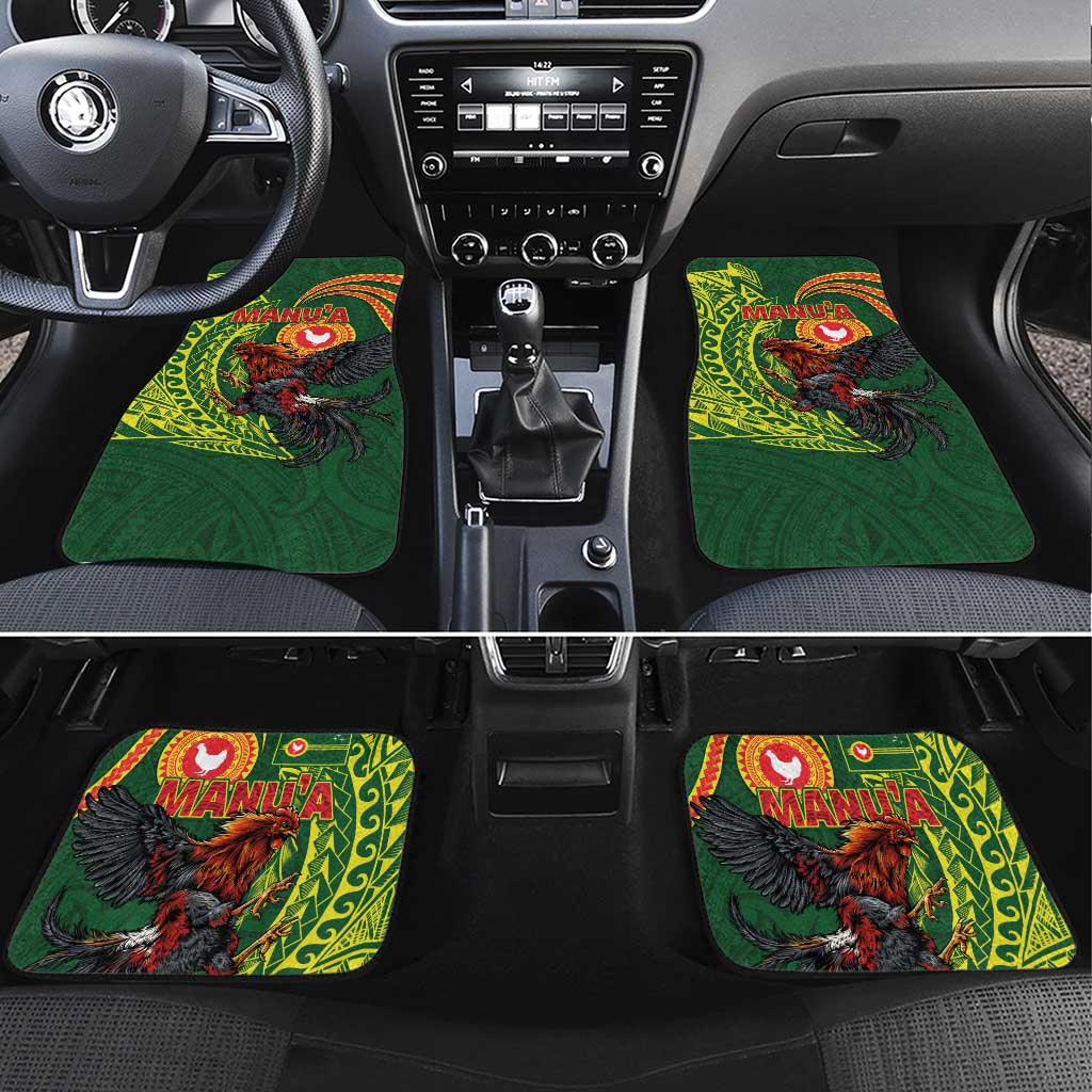 Proud of Manu'a Islands Car Mats Rooster and Polynesian Art Wing Style