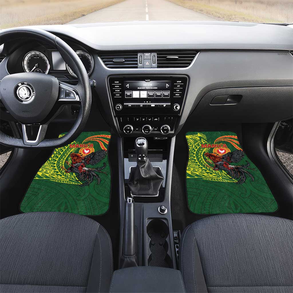 Proud of Manu'a Islands Car Mats Rooster and Polynesian Art Wing Style