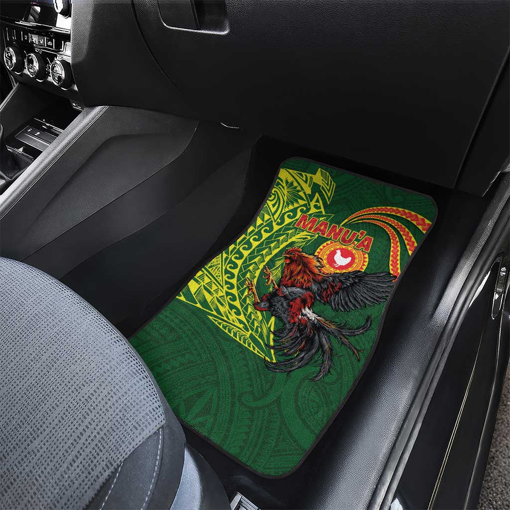 Proud of Manu'a Islands Car Mats Rooster and Polynesian Art Wing Style