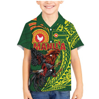 Proud of Manu'a Islands Family Matching Mermaid Dress and Hawaiian Shirt Rooster and Polynesian Art Wing Style