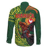 Proud of Manu'a Islands Family Matching Puletasi and Hawaiian Shirt Rooster and Polynesian Art Wing Style