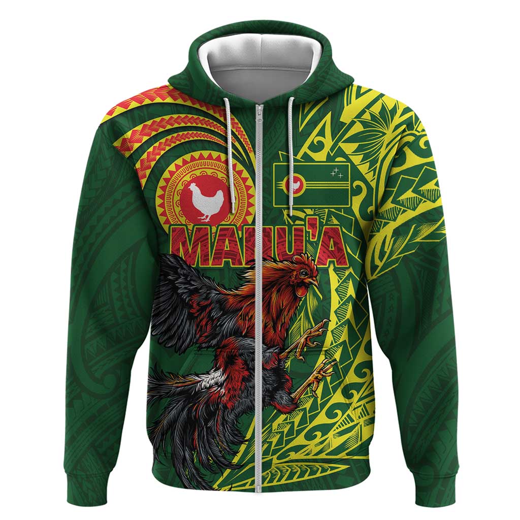 Proud of Manu'a Islands Hoodie Rooster and Polynesian Art Wing Style