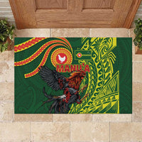 Proud of Manu'a Islands Rubber Doormat Rooster and Polynesian Art Wing Style