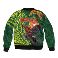 Proud of Manu'a Islands Sleeve Zip Bomber Jacket Rooster and Polynesian Art Wing Style