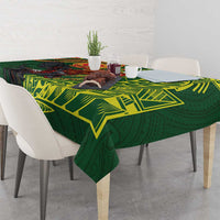Proud of Manu'a Islands Tablecloth Rooster and Polynesian Art Wing Style