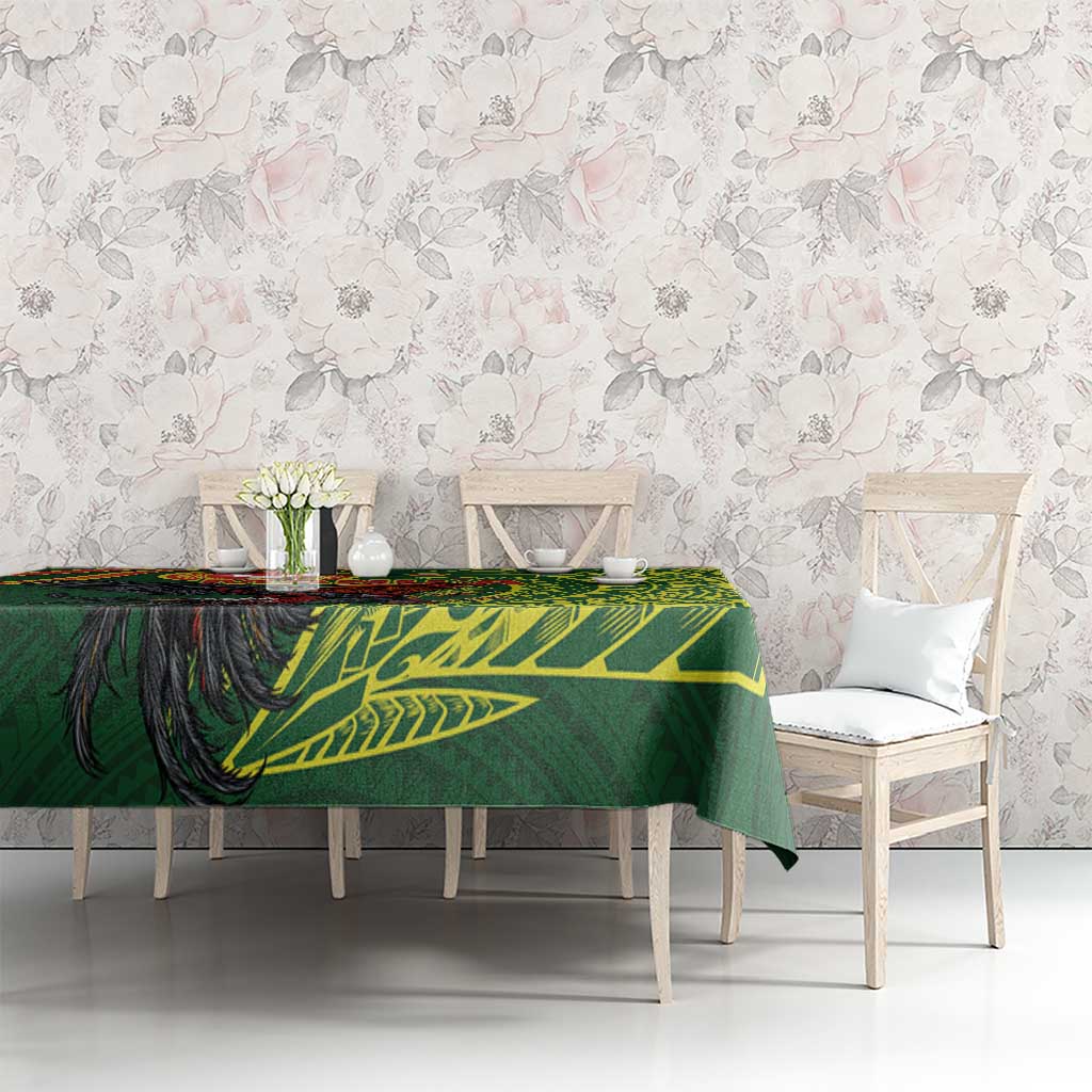 Proud of Manu'a Islands Tablecloth Rooster and Polynesian Art Wing Style