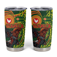Proud of Manu'a Islands Tumbler Cup Rooster and Polynesian Art Wing Style