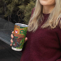 Proud of Manu'a Islands Tumbler Cup Rooster and Polynesian Art Wing Style