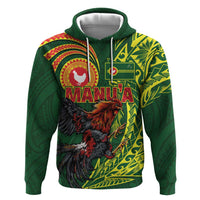 Proud of Manu'a Islands Zip Hoodie Rooster and Polynesian Art Wing Style