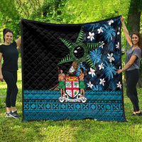 Fiji Day Quilt Palm Tree With Plumeria Tapa Tribal Pattern