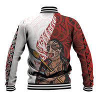 Maori Warrior Baseball Jacket Silver Fern New Zealand Map With Kowhaiwhai Pattern LT03 - Polynesian Pride