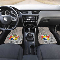 Tonga Culture Car Mats Ngatu Pattern and Blooming Hibiscus