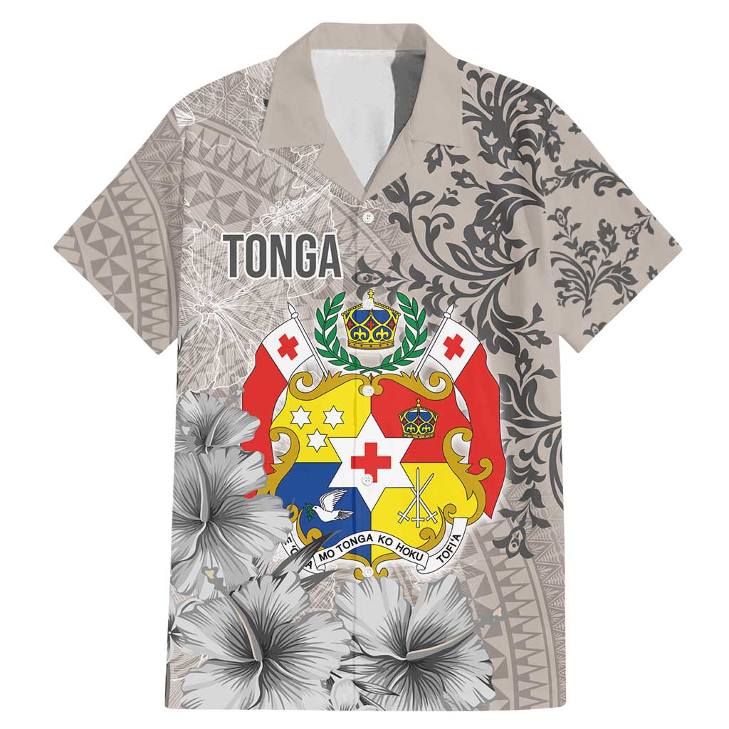 Tonga Culture Family Matching Mermaid Dress and Hawaiian Shirt Ngatu Pattern and Blooming Hibiscus