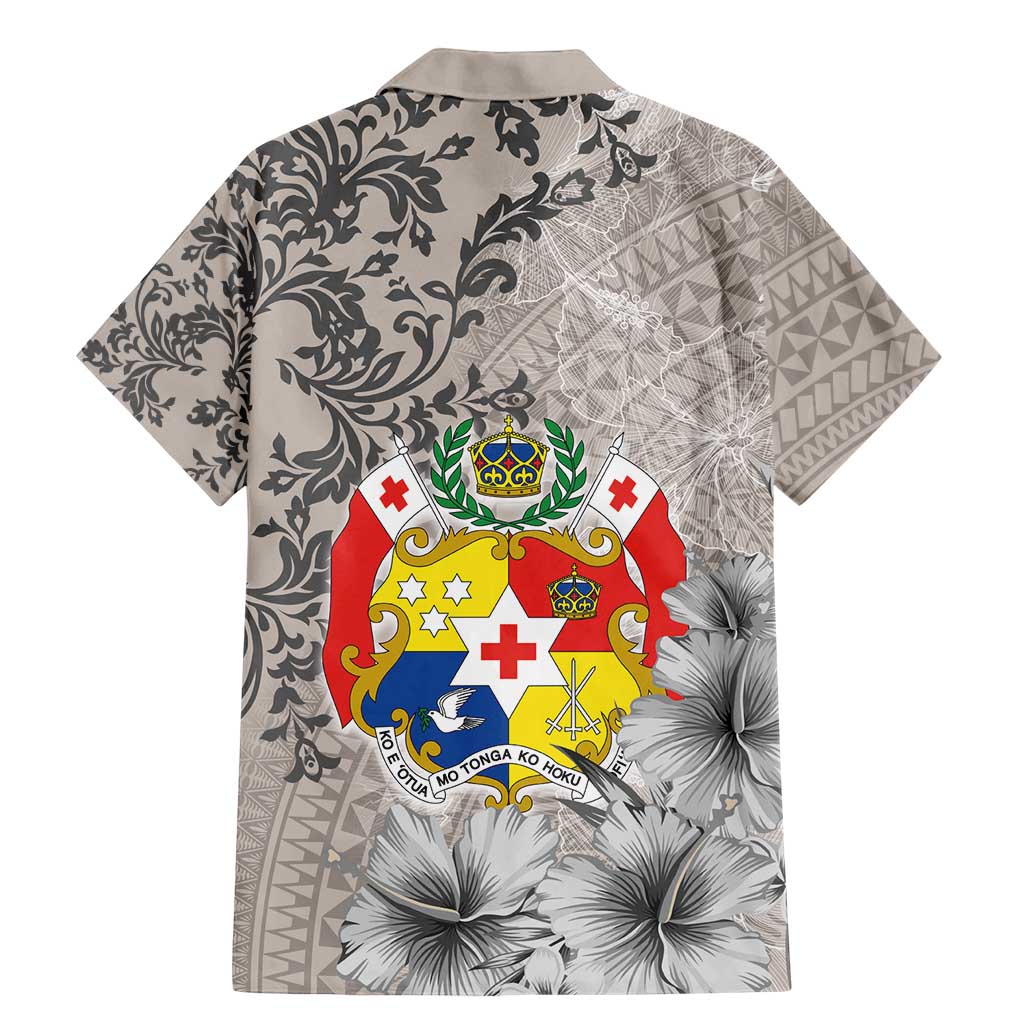 Tonga Culture Family Matching Mermaid Dress and Hawaiian Shirt Ngatu Pattern and Blooming Hibiscus