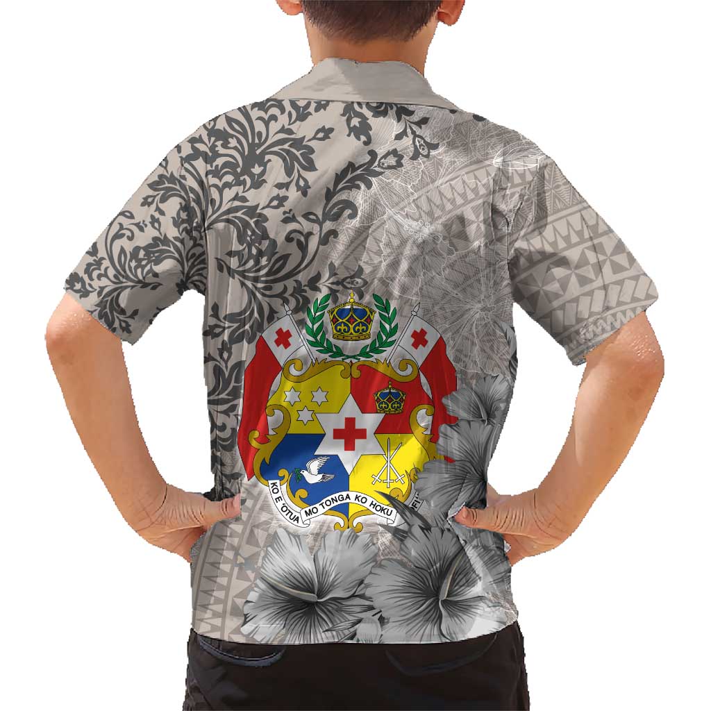 Tonga Culture Family Matching Short Sleeve Bodycon Dress and Hawaiian Shirt Ngatu Pattern and Blooming Hibiscus LT03 - Polynesian Pride