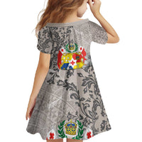 Tonga Culture Family Matching Short Sleeve Bodycon Dress and Hawaiian Shirt Ngatu Pattern and Blooming Hibiscus LT03 - Polynesian Pride
