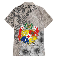 Tonga Culture Family Matching Short Sleeve Bodycon Dress and Hawaiian Shirt Ngatu Pattern and Blooming Hibiscus LT03 - Polynesian Pride