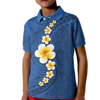 Polynesian Hibiscus and Plumeria with Tapa Pattern Kid Polo Shirt Blue Color LT03 Kid Blue - Polynesian Pride