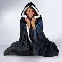 Pacific Hibiscus and Plumeria with Tapa Pattern Hooded Blanket Dark Blue Color LT03 - Polynesian Pride