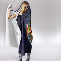 Tonga Vava'u Humpback Whale Blue Water Hooded Blanket Polynesian Hibiscus Flowers LT03 - Polynesian Pride