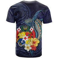 Tonga Vava'u Humpback Whale Blue Water T Shirt Polynesian Hibiscus Flowers LT03 - Polynesian Pride