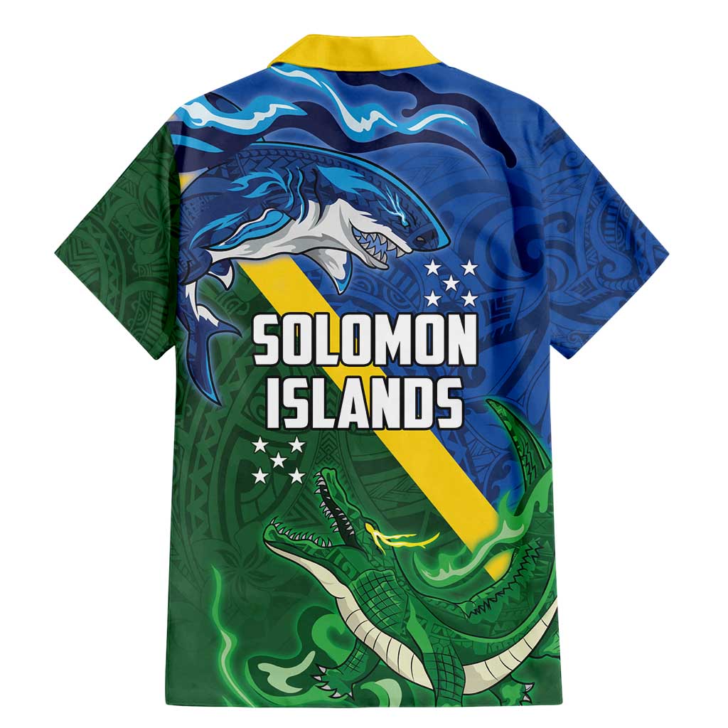 Solomon Islands Polynesian Tribal Shark and Crocodile Family Matching Mermaid Dress and Hawaiian Shirt
